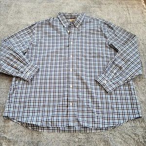 Duluth Trading Mens Shirt Size 3XL Blue Plaid Wrinkle Fighter Button Up